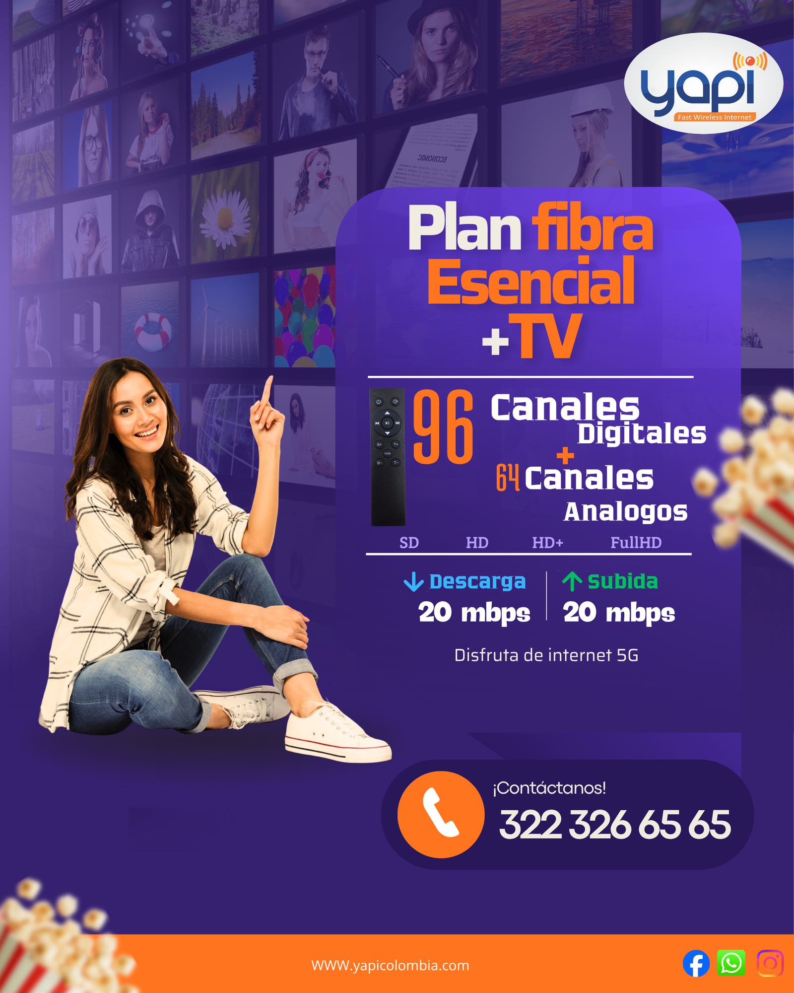 Plan Fibra Esencial + TV