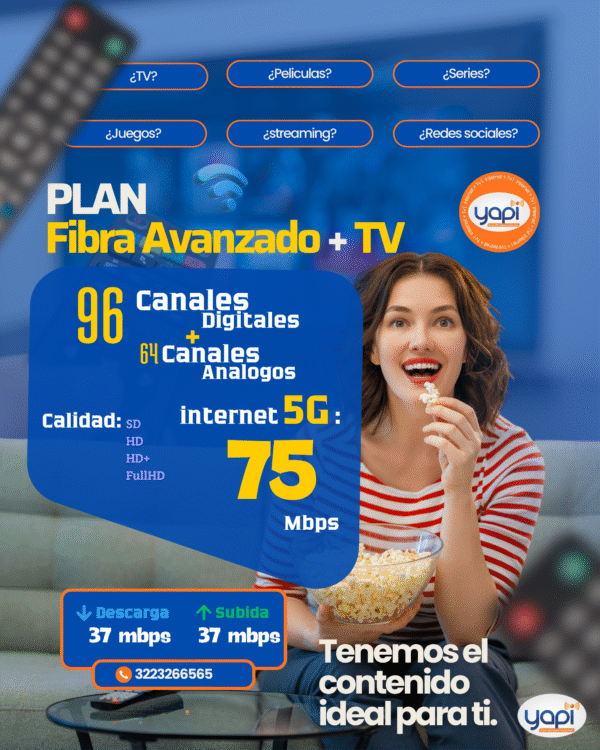 Plan Fibra Avanzado + Tv